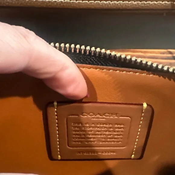 Coach Sig Pat Penn Black Embossed Shoulder Bag - Picture 9 of 10